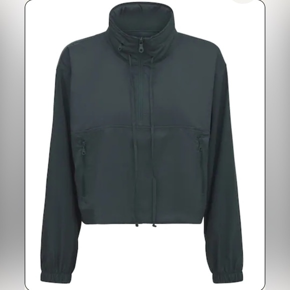 girlfriend collective Hummingbird Half Zip Windbreaker Jacket Moss Green - Picture 3 of 15